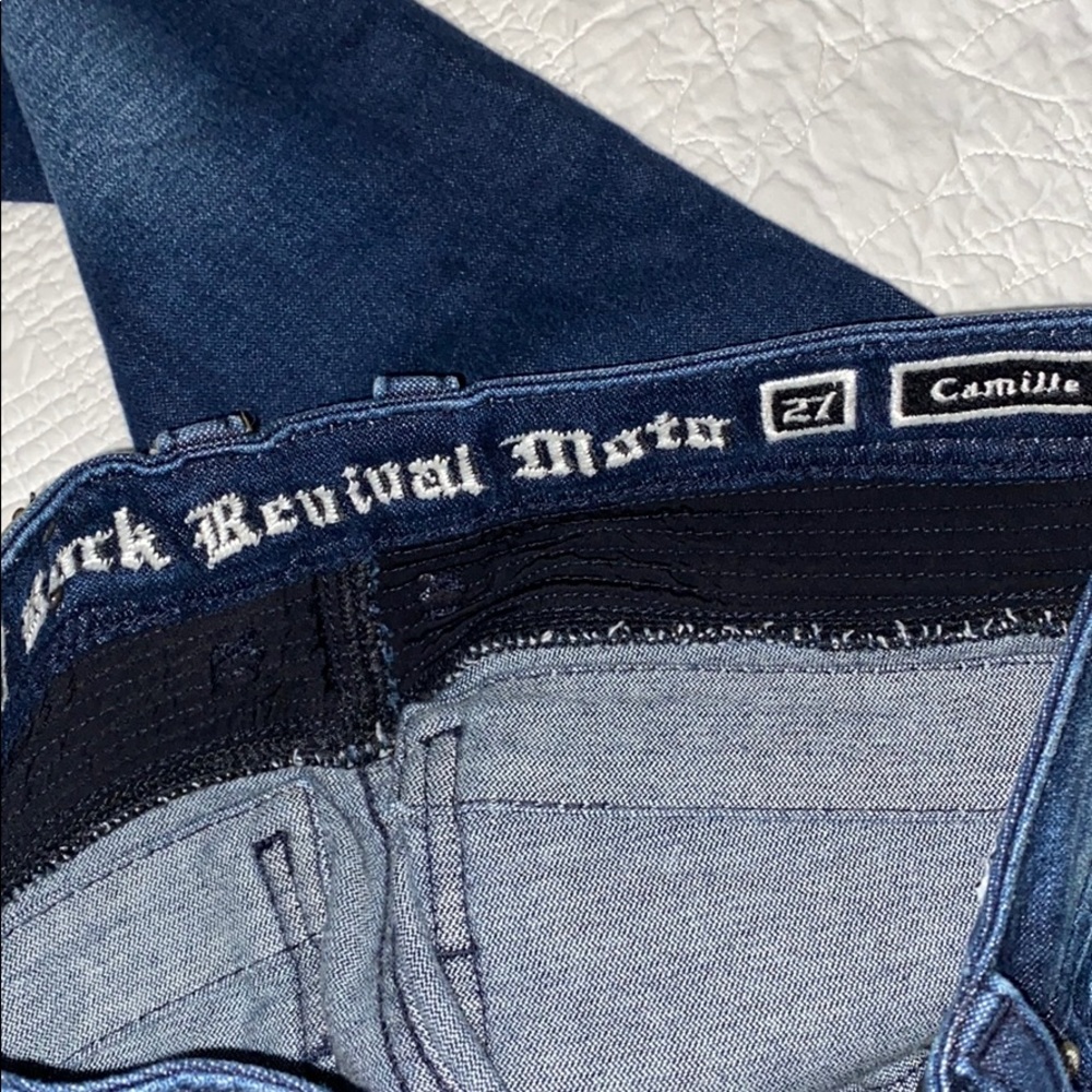 Rock Revival Camille Skinny Moto Distressed Jeans – Size 27 – Dark Wash - Picture 11 of 12